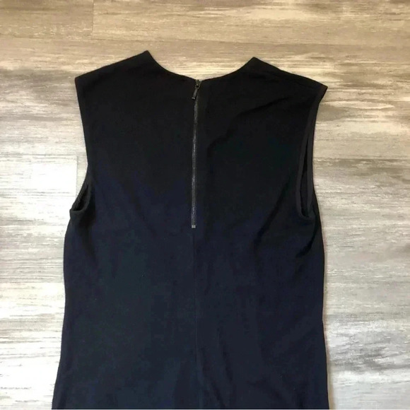 Vince Knit Sheath Midi Dress Crew Neck Stretch Sleeveless Navy Sz XS - Picture 11 of 11
